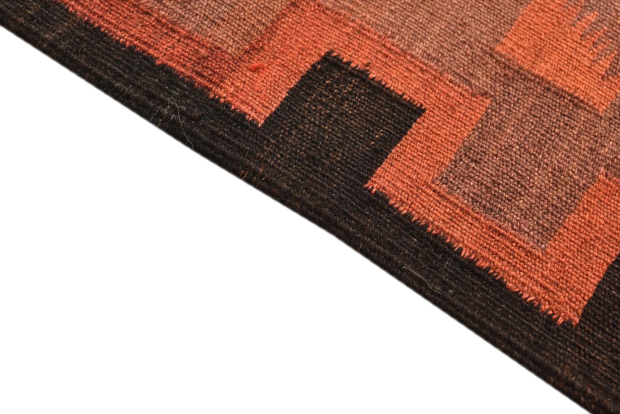 4' 8 x 15' 3 Hand Woven Kilim Fars Wool Runner Rug