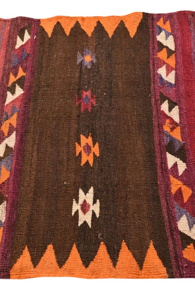 3' 2 x 6' 9 Hand Woven Kilim Fars Wool Runner Rug