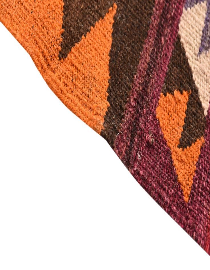 Detail image of 3' 2 x 6' 9  Hand Woven Kilim Fars Wool Runner Rug