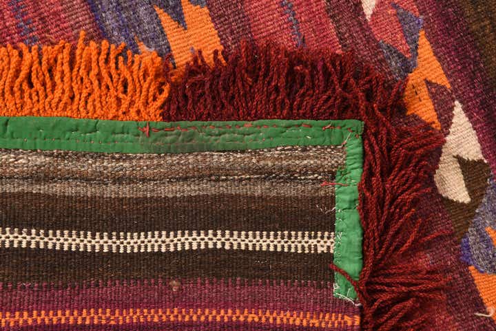 3' 2 x 6' 9 Hand Woven Kilim Fars Wool Runner Rug