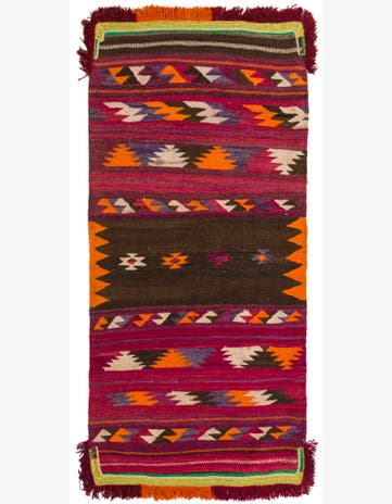 3' 2 x 6' 9 Hand Woven Kilim Fars Wool Runner Rug