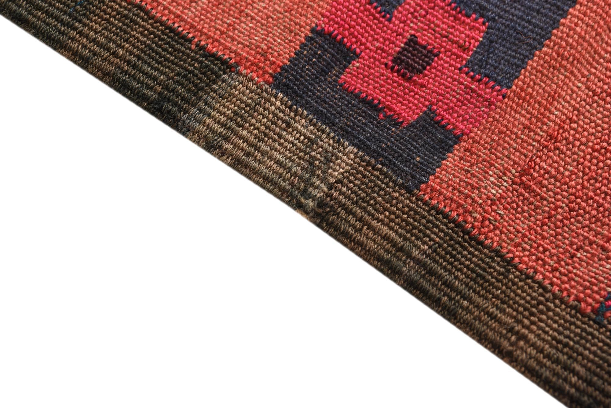 4' 1 x 10' 8 Hand Woven Kilim Fars Wool Runner Rug