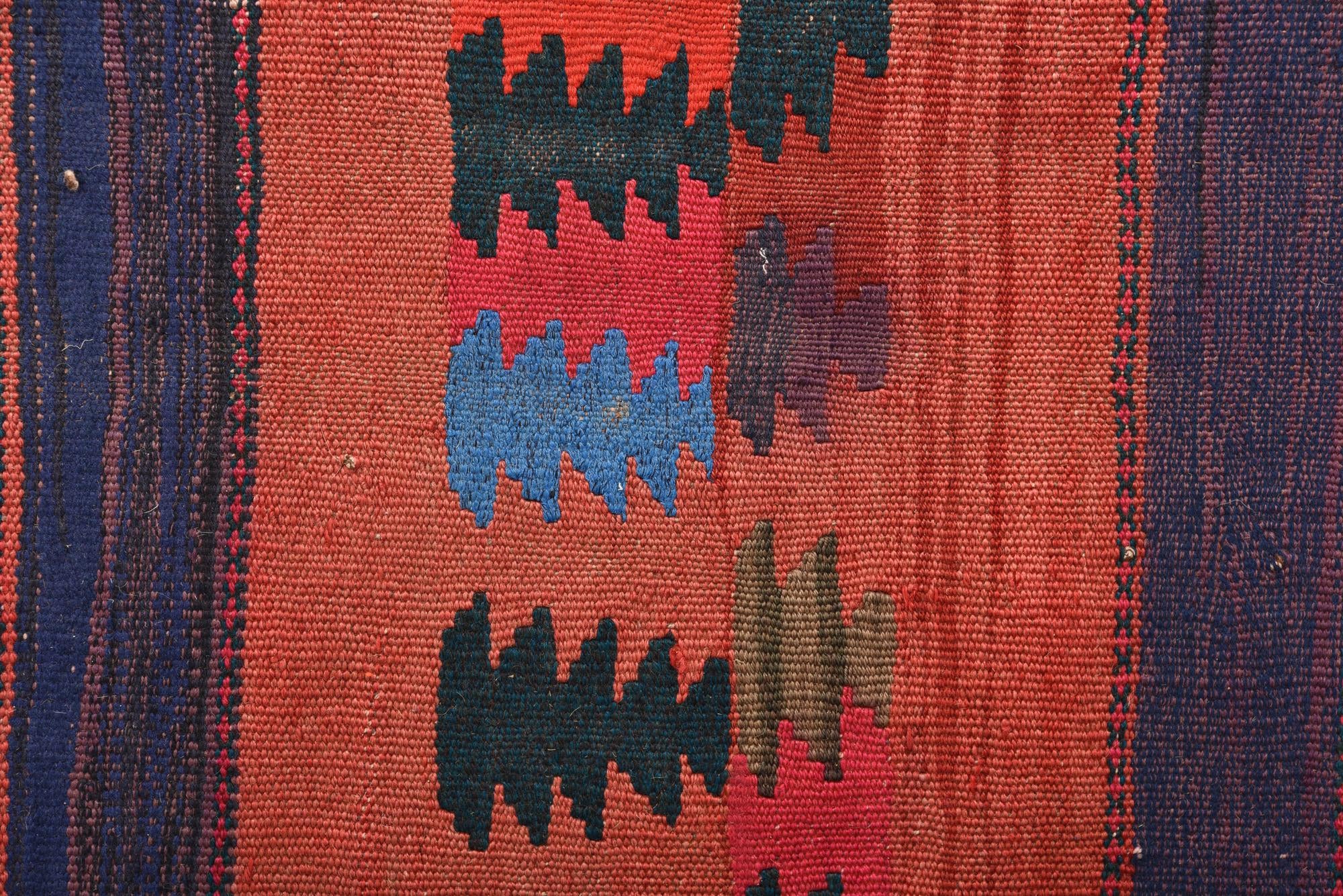 4' 1 x 10' 8 Hand Woven Kilim Fars Wool Runner Rug