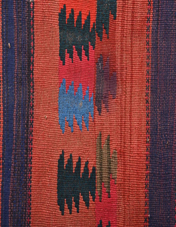 Detail image of 4' 1 x 10' 8  Hand Woven Kilim Fars Wool Runner Rug