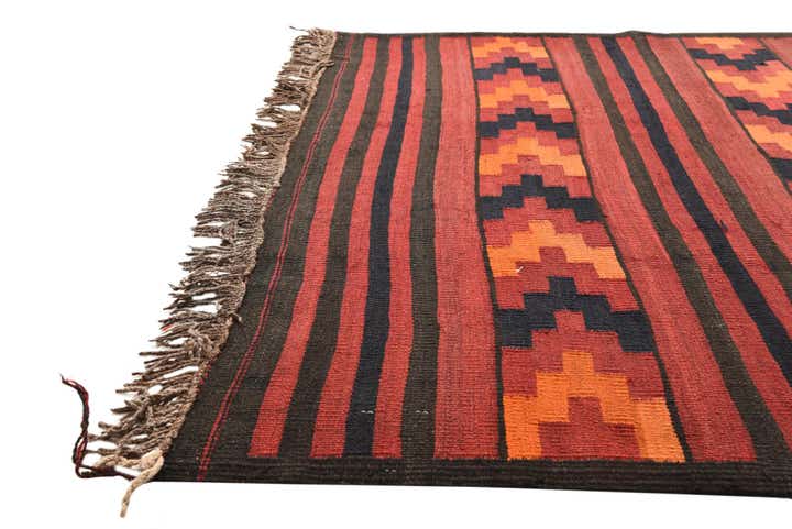 4' 4 x 9' 2 Hand Woven Kilim Fars Wool Runner Rug