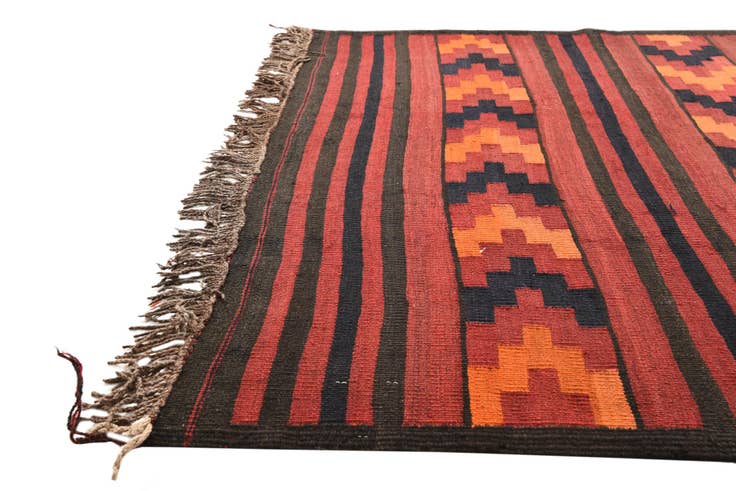 Detail image of 4' 4 x 9' 2 Hand Woven Kilim Fars Wool Runner Rug