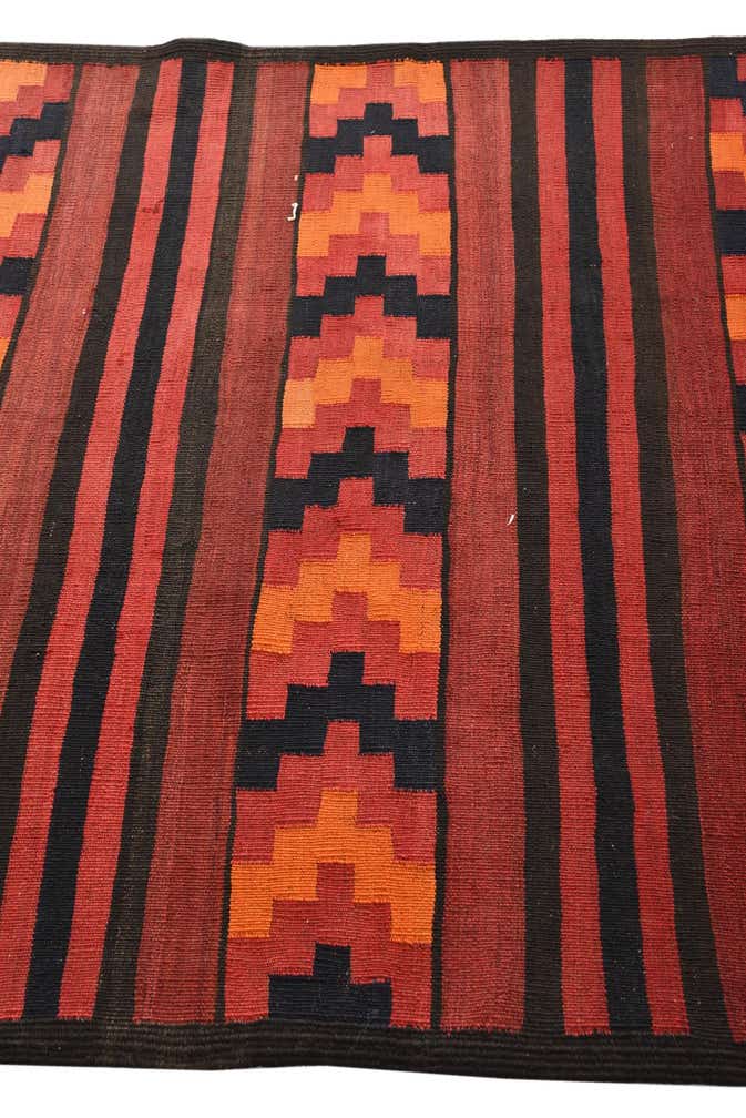 4' 4 x 9' 2 Hand Woven Kilim Fars Wool Runner Rug