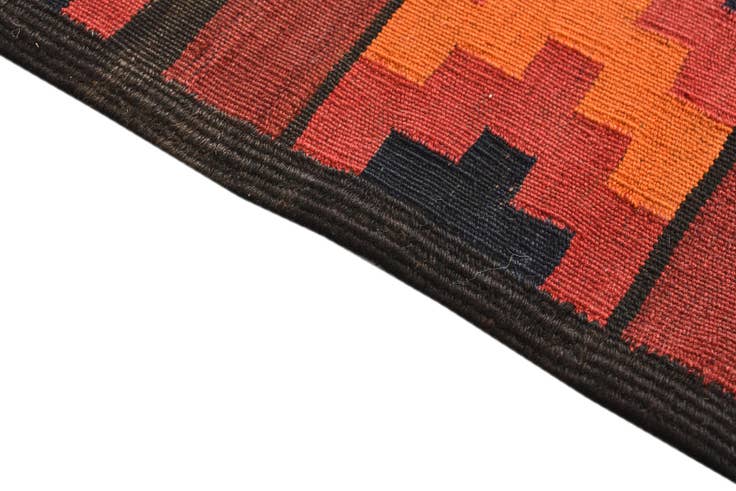 Detail image of 4' 4 x 9' 2 Hand Woven Kilim Fars Wool Runner Rug