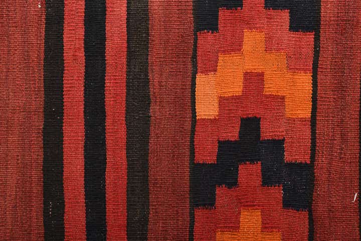 4' 4 x 9' 2 Hand Woven Kilim Fars Wool Runner Rug