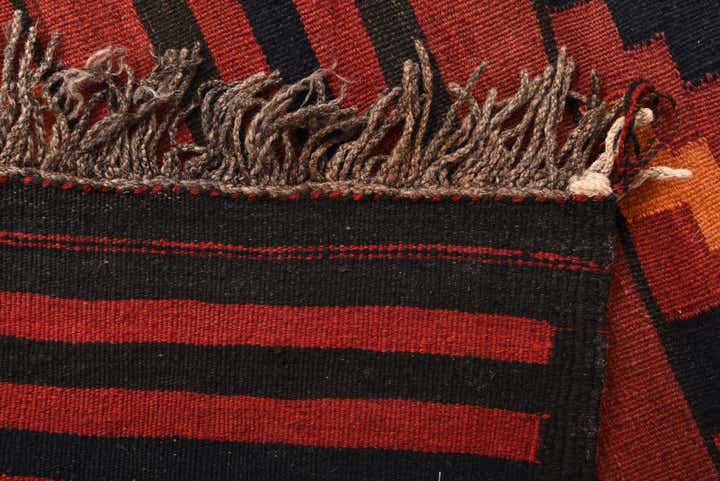 4' 4 x 9' 2 Hand Woven Kilim Fars Wool Runner Rug
