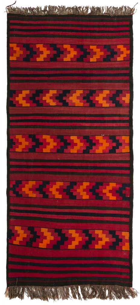 4' 4 x 9' 2 Hand Woven Kilim Fars Wool Runner Rug