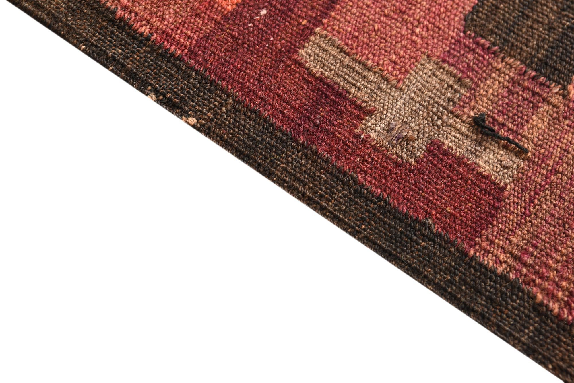 4' 2 x 14' Hand Woven Kilim Fars Wool Runner Rug