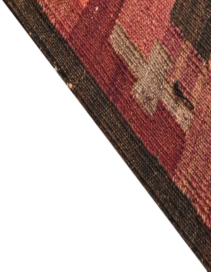Detail image of 4' 2 x 14'  Hand Woven Kilim Fars Wool Runner Rug