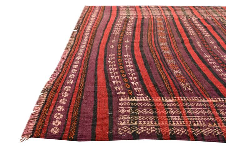 4' 5 x 9' 9 Hand Woven Kilim Fars Wool Runner Rug