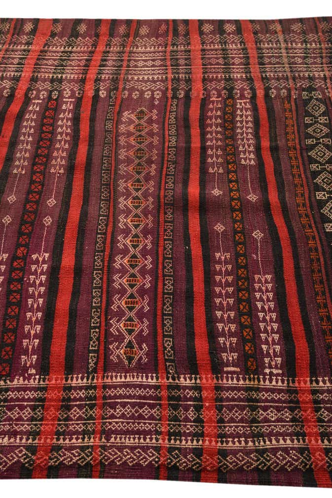 4' 5 x 9' 9 Hand Woven Kilim Fars Wool Runner Rug