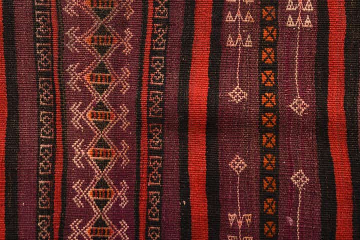 4' 5 x 9' 9 Hand Woven Kilim Fars Wool Runner Rug