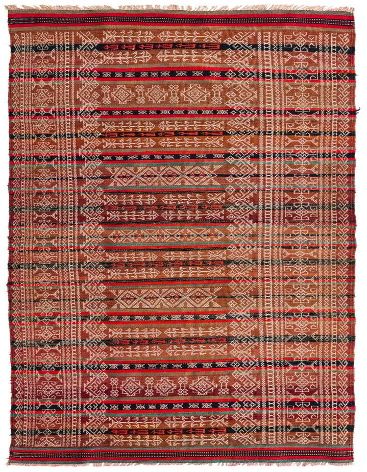Detail image of 3' 9 x 10' 3 Hand Woven Kilim Fars Wool Runner Rug