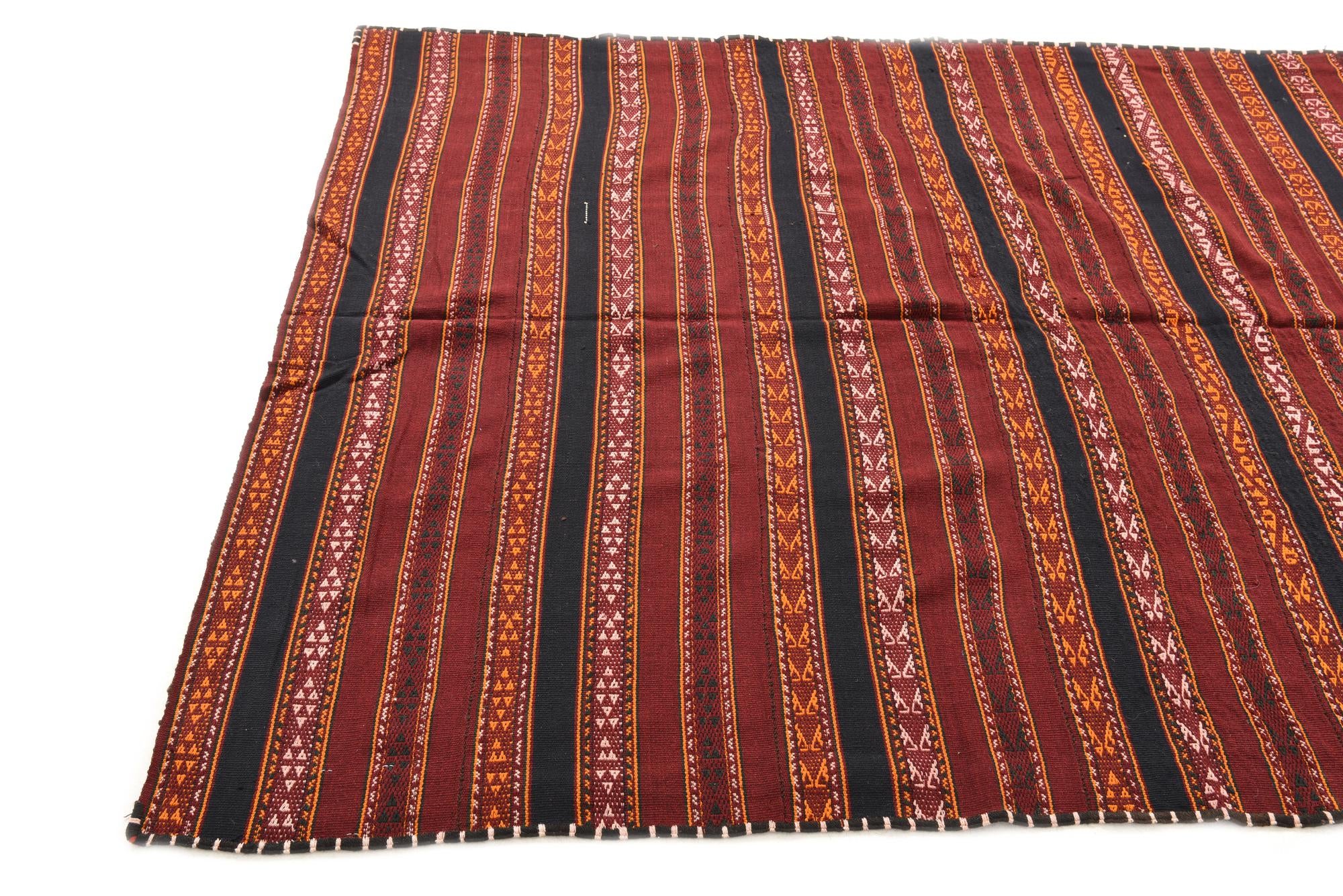5' 4 x 11' 10 Hand Woven Kilim Fars Wool Runner Rug