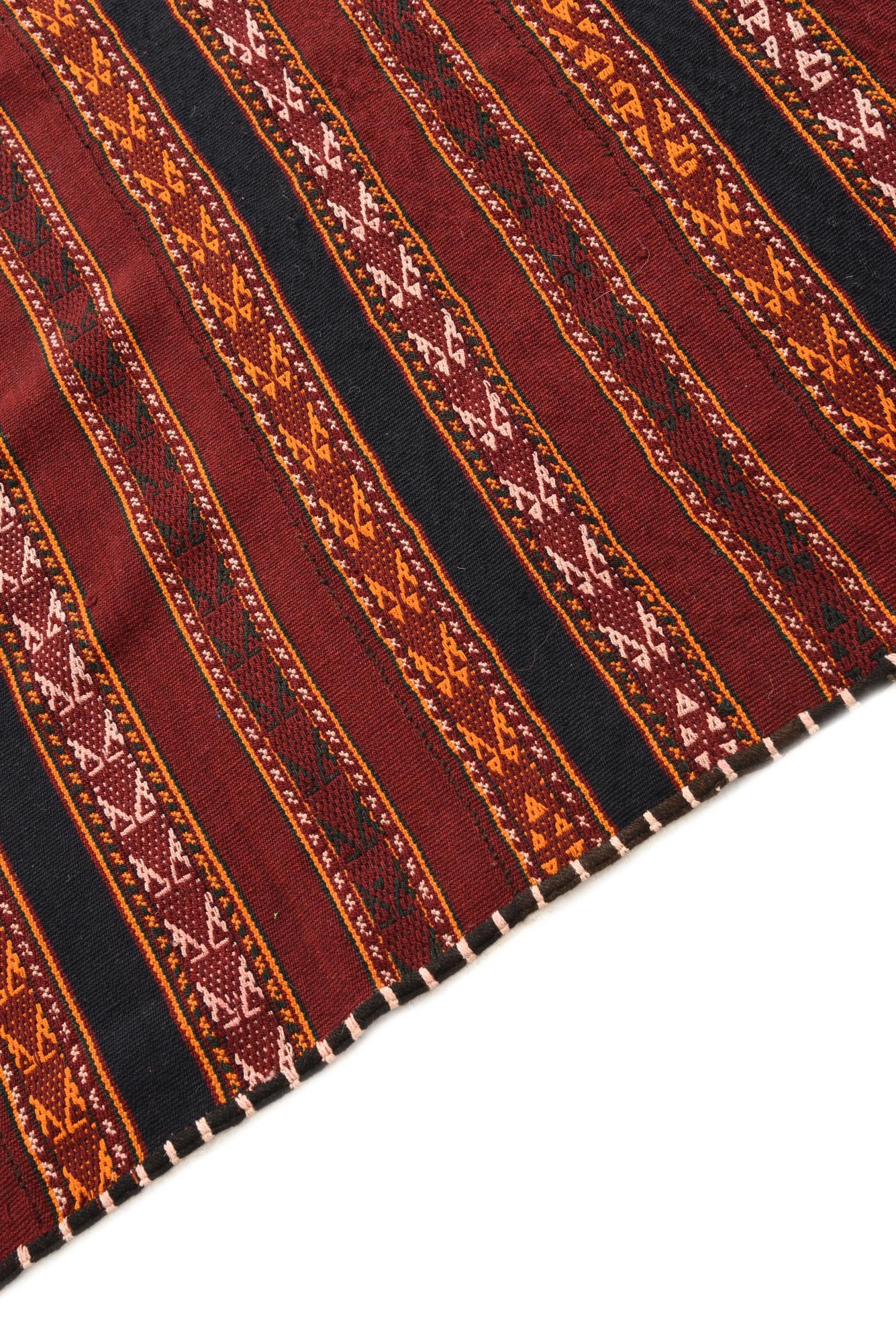 5' 4 x 11' 10 Hand Woven Kilim Fars Wool Runner Rug