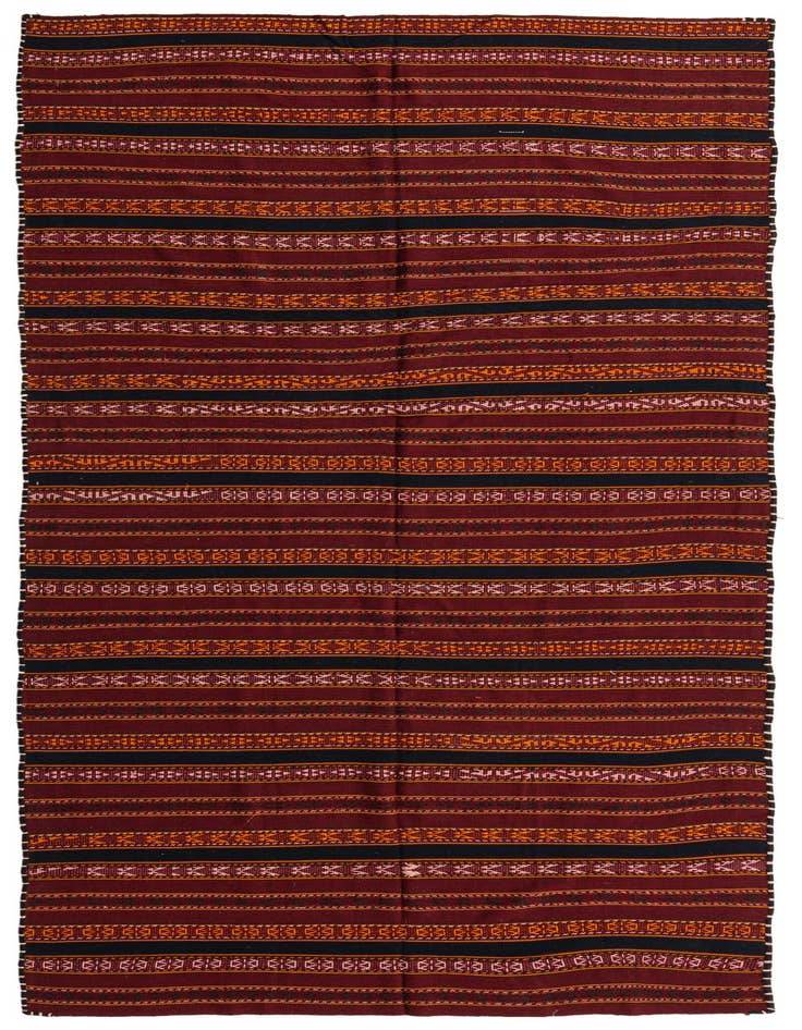 Detail image of 5' 4 x 11' 10 Hand Woven Kilim Fars Wool Runner Rug