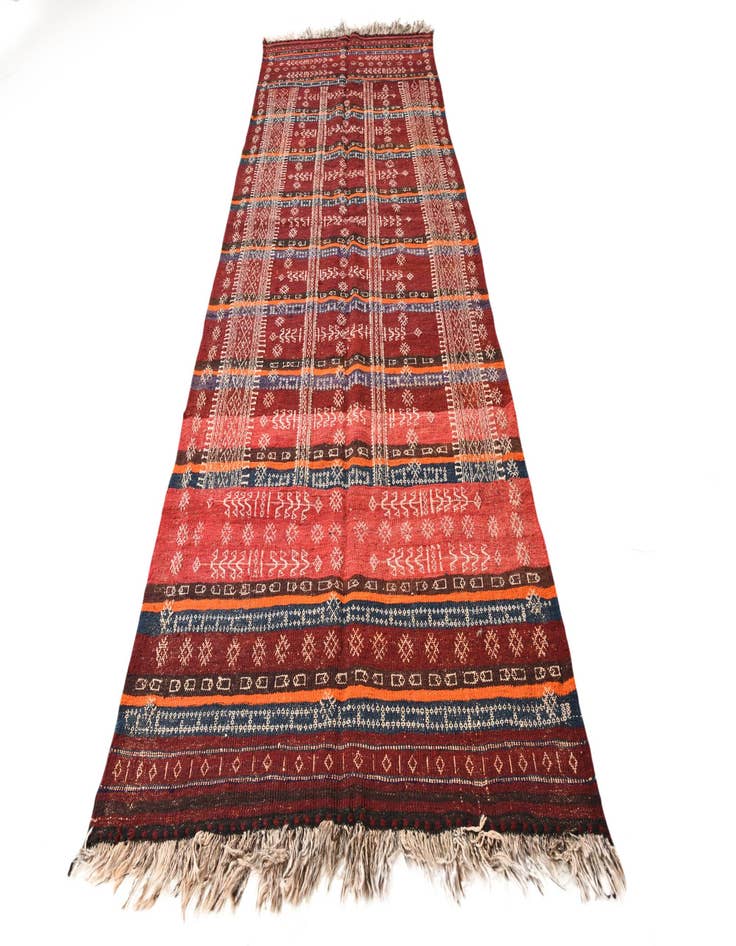 Detail image of 4' 7 x 13' 3  Hand Woven Kilim Fars Wool Runner Rug