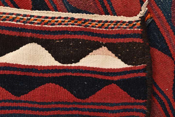 3' 7 x 8' 3 Hand Woven Kilim Fars Wool Runner Rug