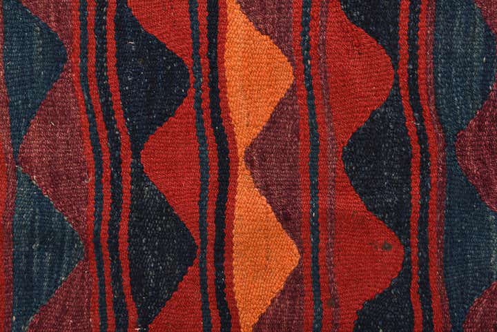 3' 7 x 8' 3 Hand Woven Kilim Fars Wool Runner Rug