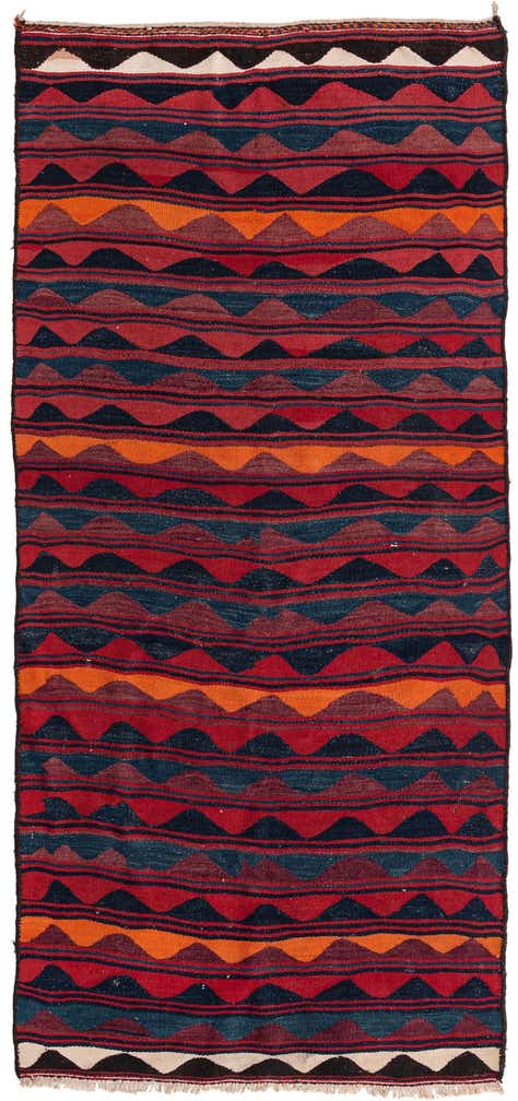 3' 7 x 8' 3 Hand Woven Kilim Fars Wool Runner Rug