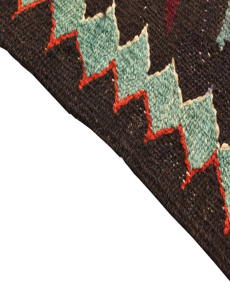 Detail image of 4' 3 x 8' 5  Hand Woven Kilim Fars Wool Runner Rug