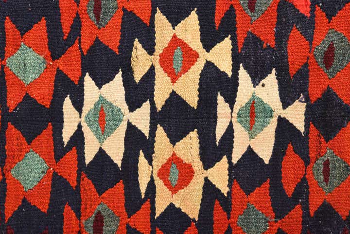 4' 3 x 8' 5 Hand Woven Kilim Fars Wool Runner Rug