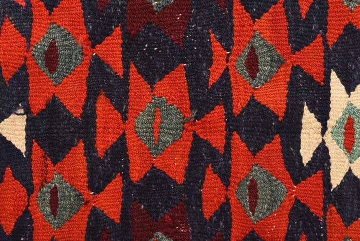 4' 3 x 8' 5 Hand Woven Kilim Fars Wool Runner Rug