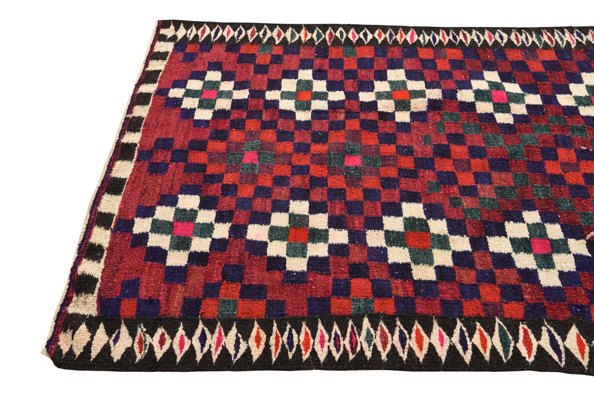 4' 5 x 9' 6 Hand Woven Kilim Fars Wool Runner Rug
