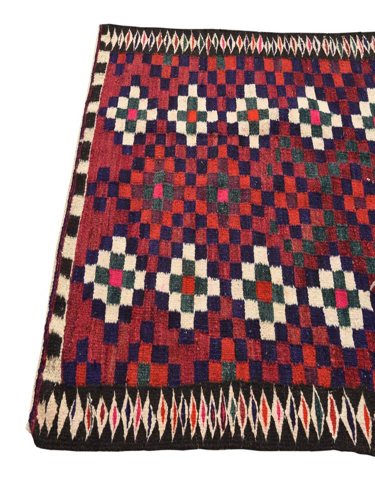 Detail image of 4' 5 x 9' 6  Hand Woven Kilim Fars Wool Runner Rug
