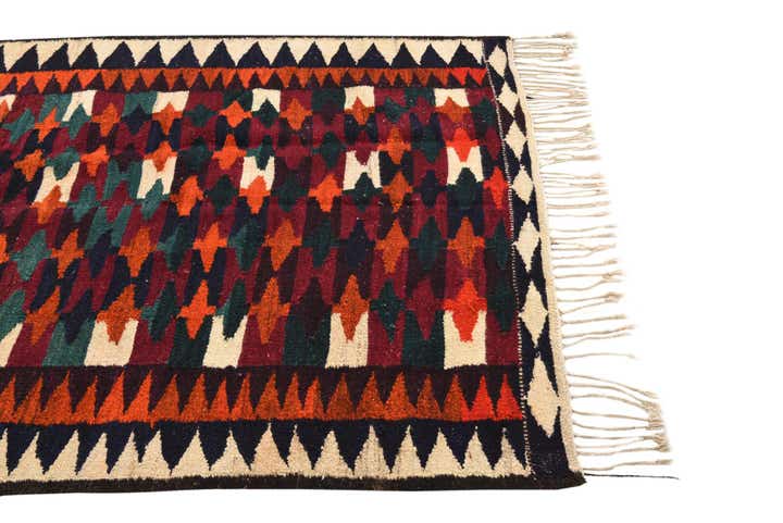 4' 6 x 9' Hand Woven Kilim Fars Wool Runner Rug