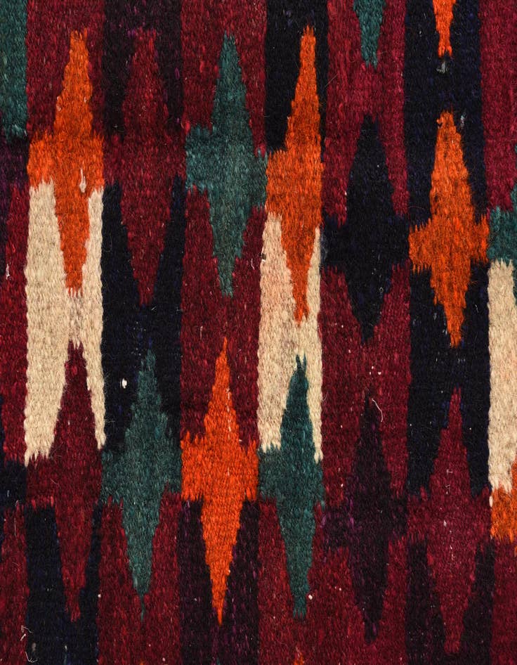 Detail image of 4' 6 x 9'  Hand Woven Kilim Fars Wool Runner Rug