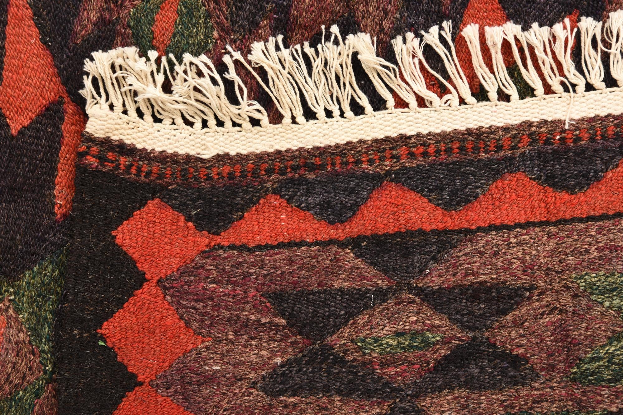 4' 5 x 8' 4 Hand Woven Kilim Fars Wool Runner Rug