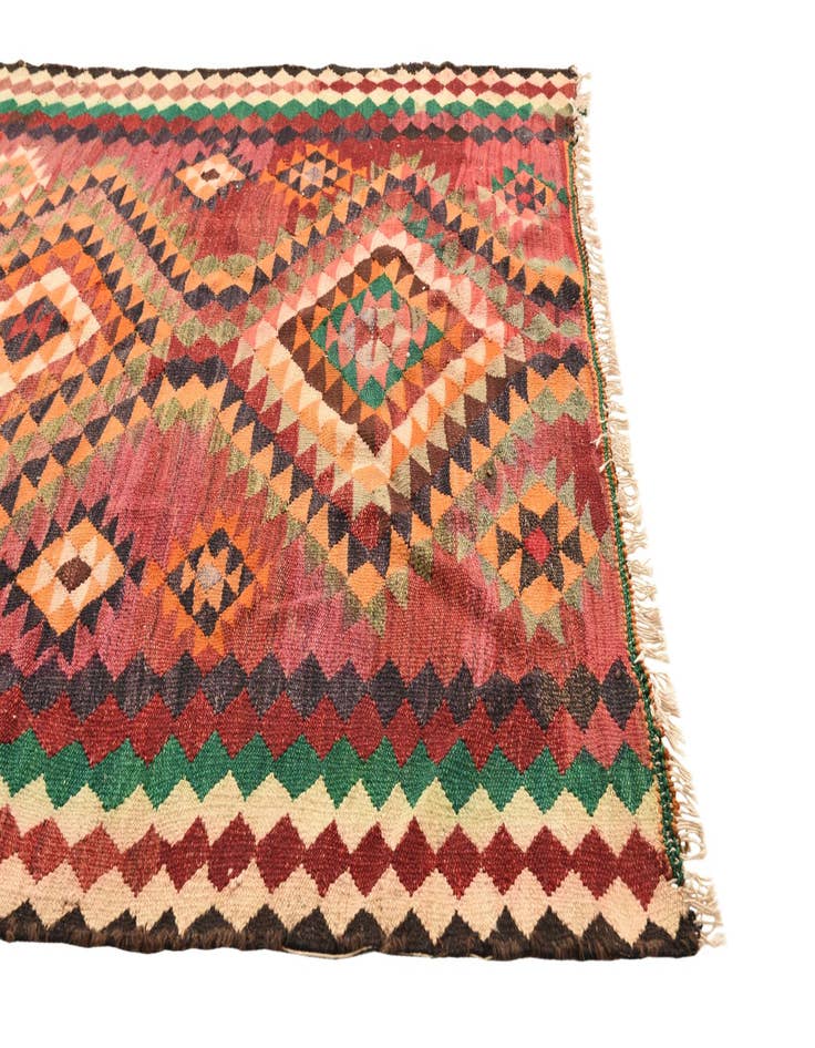 Detail image of 4' 6 x 9' 8  Hand Woven Kilim Fars Wool Runner Rug
