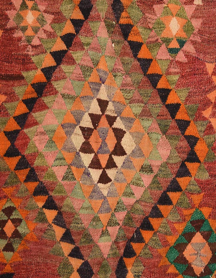 Detail image of 4' 6 x 9' 8  Hand Woven Kilim Fars Wool Runner Rug