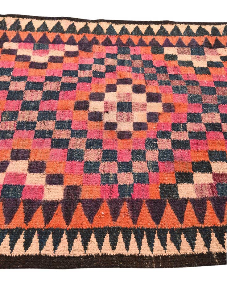 Detail image of 4' 2 x 9' 3  Hand Woven Kilim Fars Wool Runner Rug