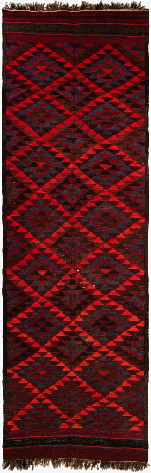 4' 6 x 14' 10  Hand Woven Kilim Fars Wool Runner Rug
