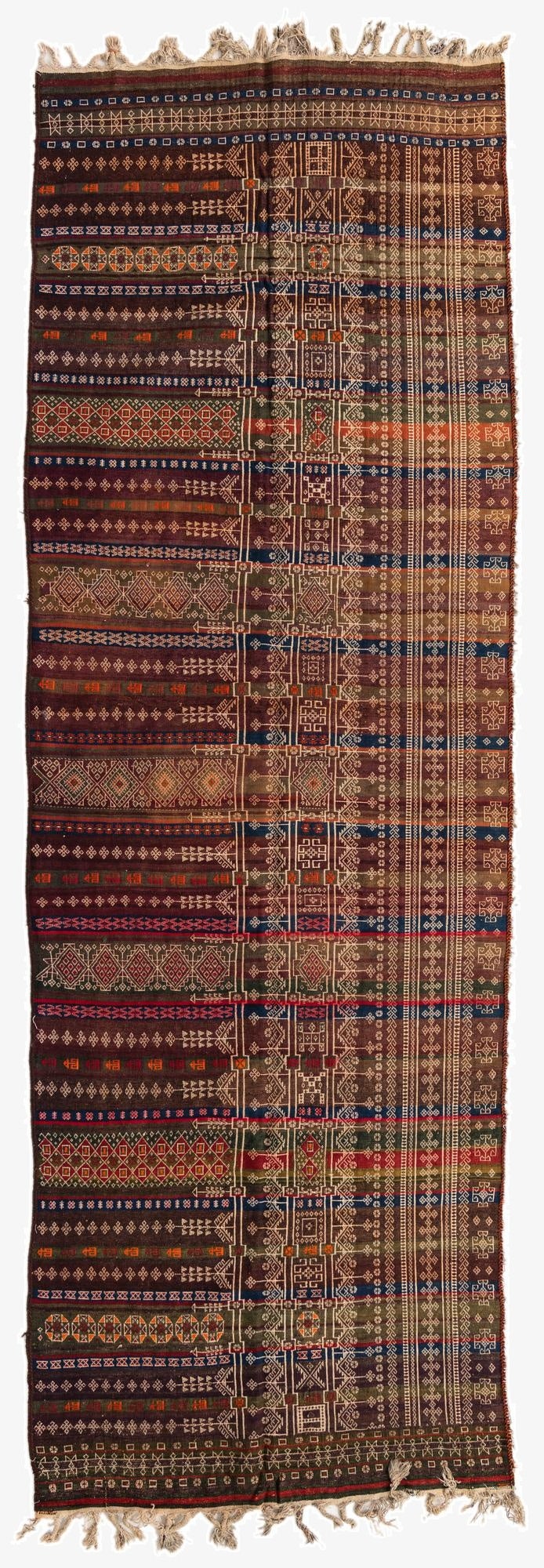 135cm x 405cm  Hand Woven Kilim Fars Wool Runner Rug