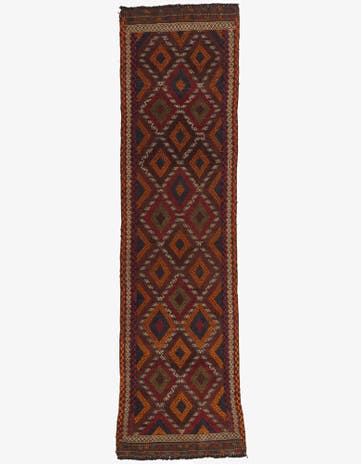 2' 4 x 9' 1 Hand Knotted Kilim Fars Persian Wool Runner Rug