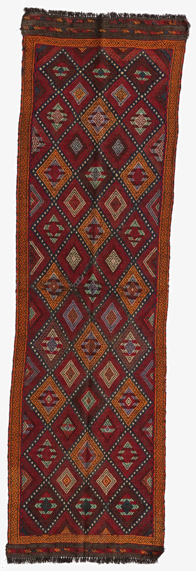 2' 2 x 7' 8  Hand Knotted Kilim Fars Persian Wool Runner Rug