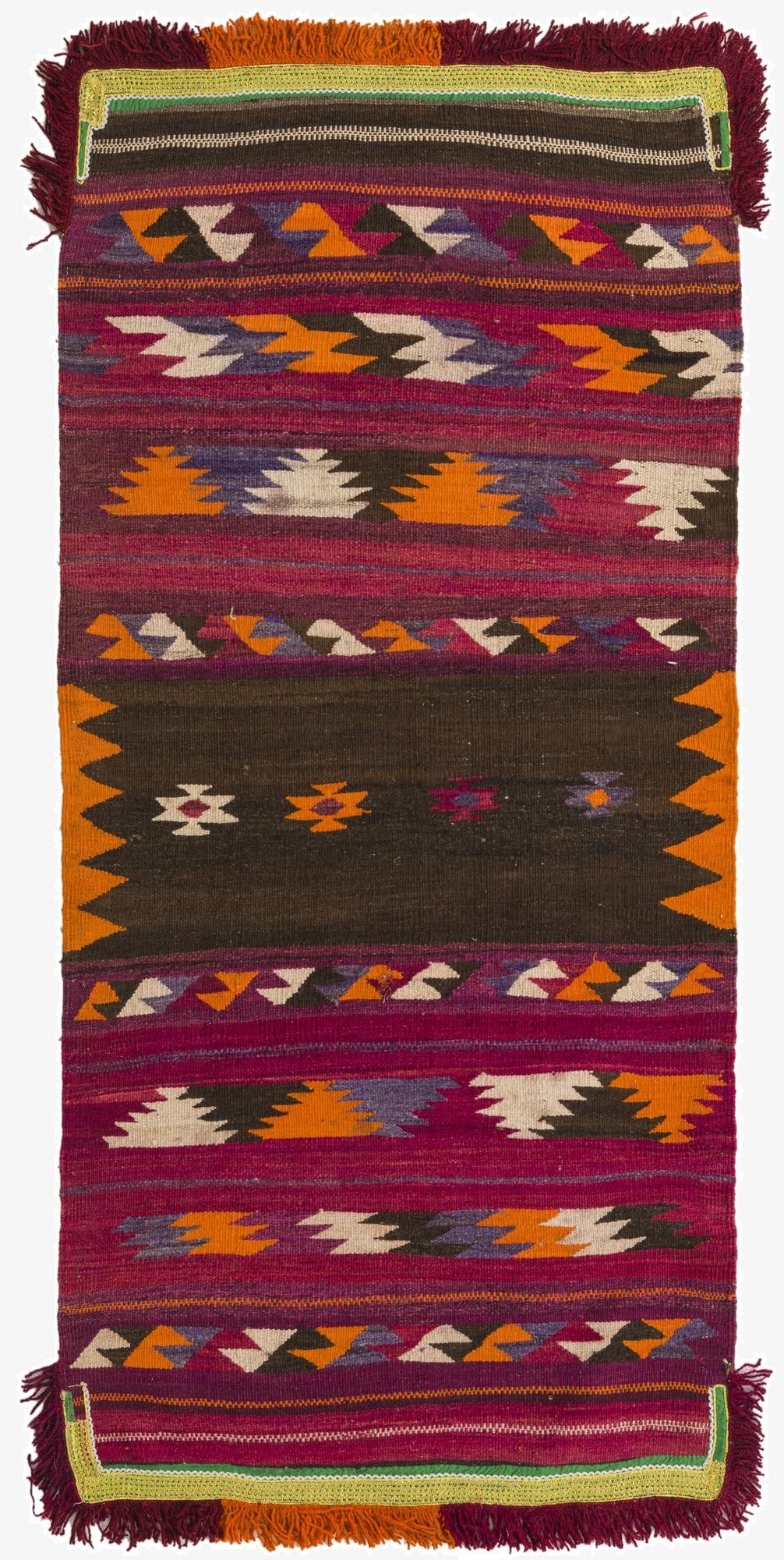 3' 2 x 6' 9  Hand Woven Kilim Fars Wool Runner Rug