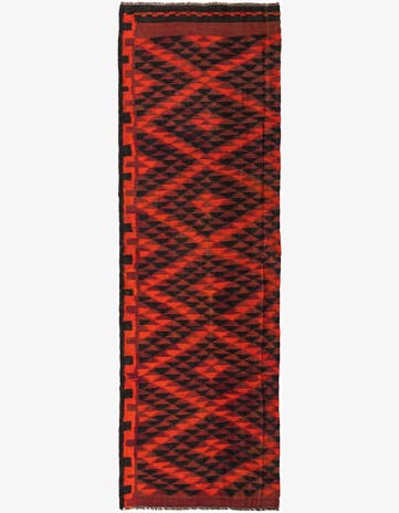 4' 1 x 13' 2 Hand Woven Kilim Fars Wool Runner Rug