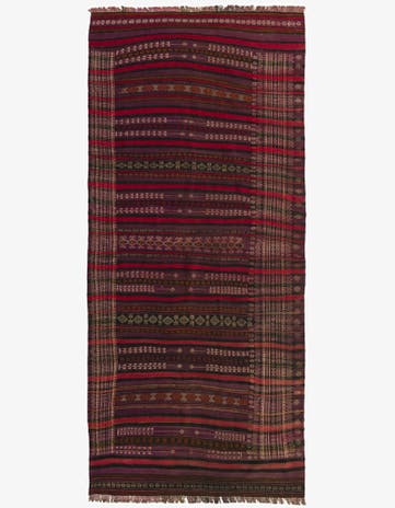 4' 5 x 9' 9 Hand Woven Kilim Fars Wool Runner Rug