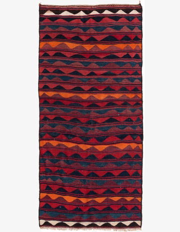 3' 7 x 8' 3 Hand Woven Kilim Fars Wool Runner Rug