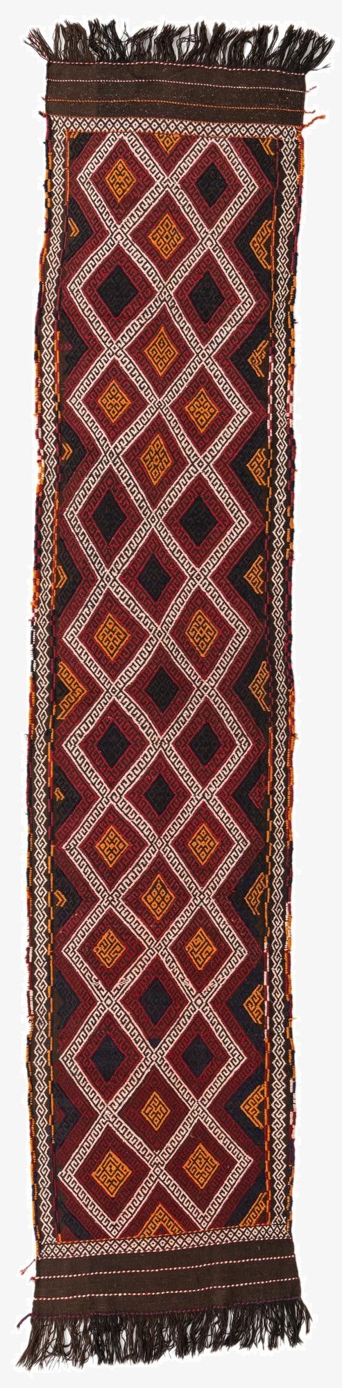 2' 5 x 11' 9  Hand Knotted Kilim Fars Persian Wool Runner Rug