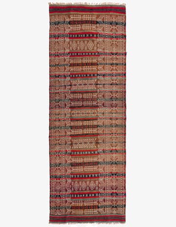 3' 9 x 10' 3 Hand Woven Kilim Fars Wool Runner Rug