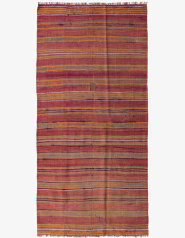4' 3 x 9' 1 Hand Woven Kilim Fars Wool Runner Rug